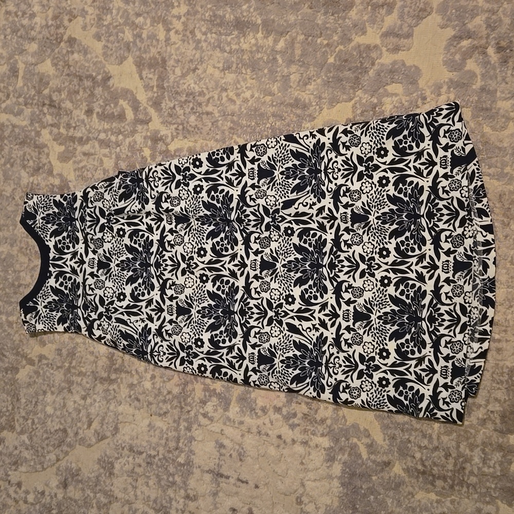 Loft Unique Black White Patterned Sleeveless Dress XSP